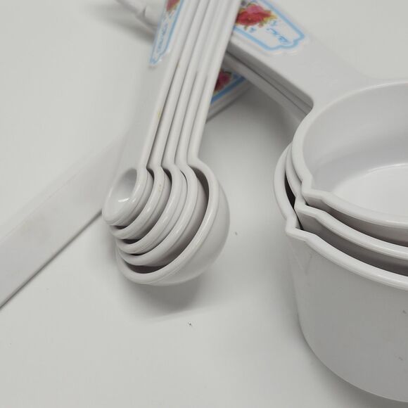 Pioneer Woman  Measuring Cups Spoons Set Kitchen Gadgets White Floral 1/4tsp -1c - Picture 5 of 10
